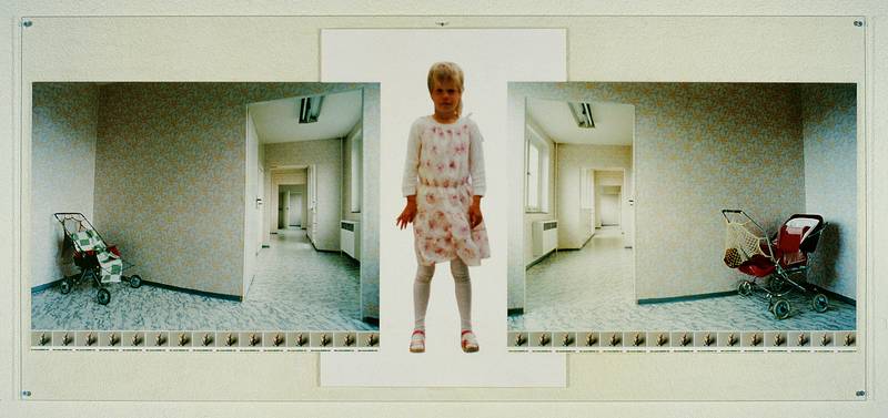 Franziska Rutishauser, photographie: Perspectives, 1990, montage de photos sous acrylique, 93,5x200,5cm, pièce unique