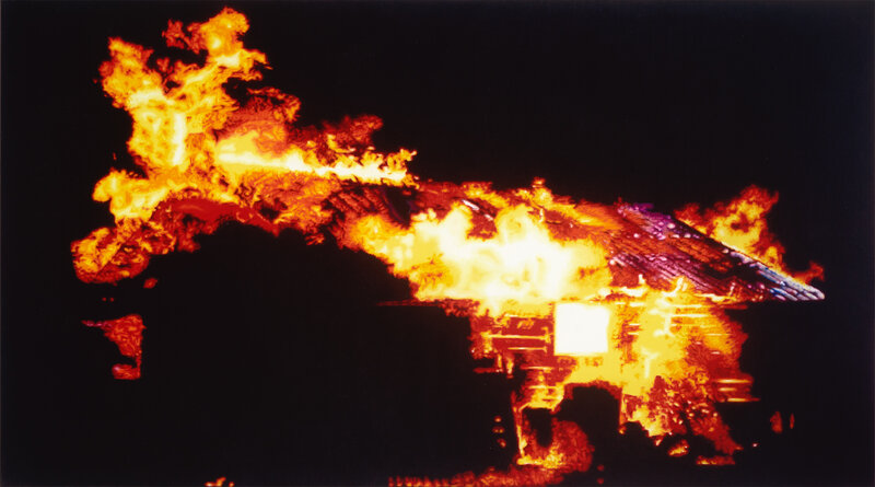 Franziska Rutishauser, Malerei, Feuer, 2-Burning matter, 2023, Öl auf Leinwand, 105x190cm