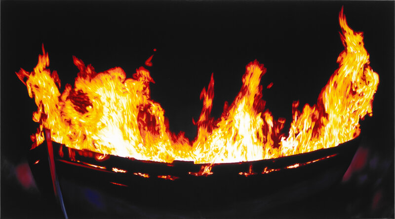 Franziska Rutishauser, Malerei, Feuer, 3-Burning matter, 2023, Öl auf Leinwand, 105x190cm