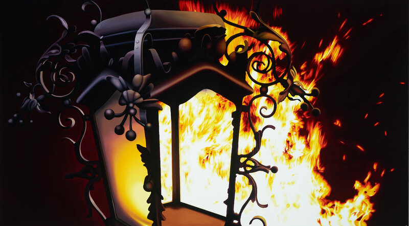 Franziska Rutishauser, Malerei, Feuer, 7-Burning matter, 2025, Öl auf Leinwand, 105x190cm