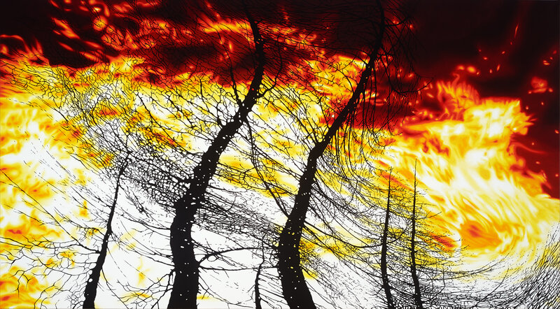 Franziska Rutishauser, Malerei, Feuer, 8-Burning matter, 2025, Öl auf Leinwand, 105x190cm