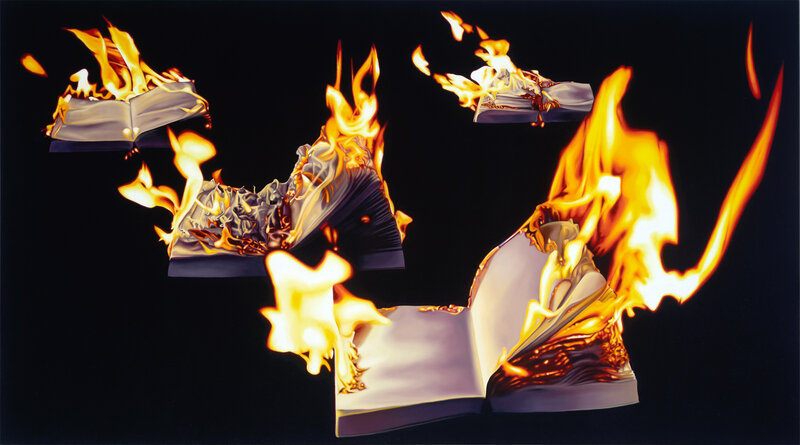 Franziska Rutishauser, Malerei, Feuer, 6-Burning matter, 2024, Öl auf Leinwand, 105x190cm