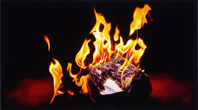 Franziska Rutishauser, Malerei, Feuer, 4-Burning matter, 2024, Öl auf Leinwand, 105x190cm