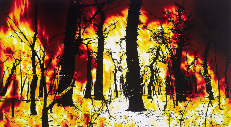 Franziska Rutishauser, Malerei, Feuer, 10-Burning matter, 2025, Öl auf Leinwand, 105x190cm
