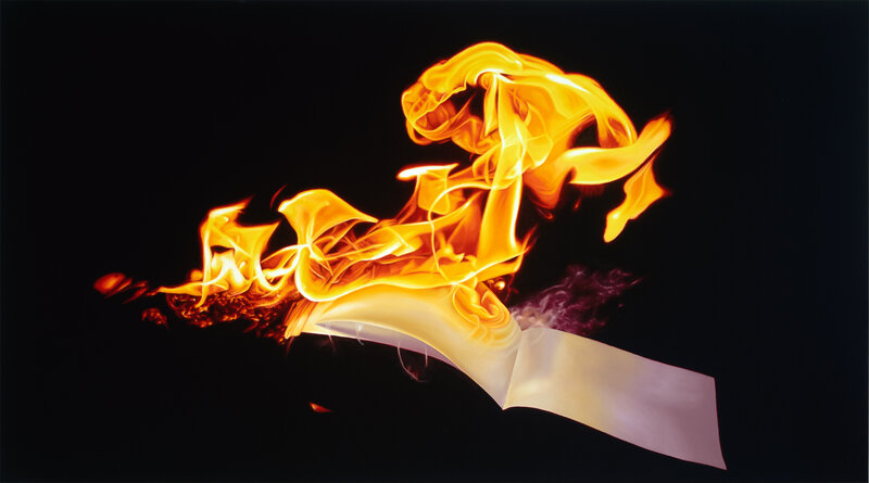 Franziska Rutishauser, Malerei, Feuer, 5-Burning matter, Öl auf Leinwand, 105x190cm