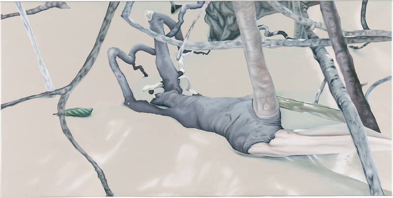 Franziska Rutishauser, peinture: Anthropomorphismes I, 2005, huile sur lin, 60x120cm